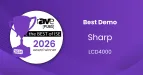 Graphic showing Sharp being awarded Best Demo for the LCD4000