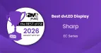 Graphic showing Sharp being awarded Best vdLED for the EC series