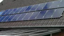 Solar panels on a roof 