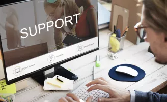 Man using a computer