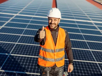Thumbs Up Happy Man PV Installer