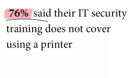 76% said their IT training does not cover using a printer