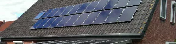 Solar panels on a roof 